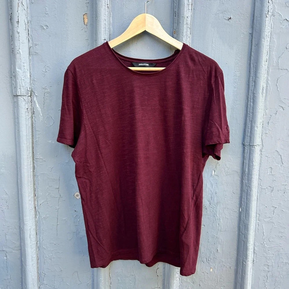 Zadig and Voltaire Burgundy  Toby flamme tee, size M - Picture 3 of 9